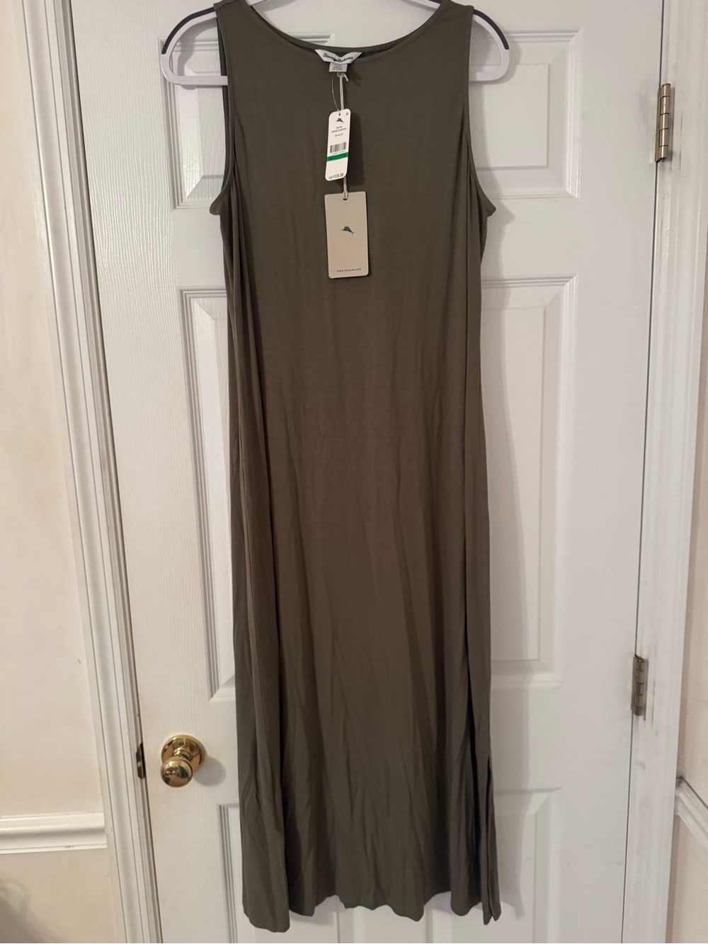 Tommy Bahama Olive Green Sleeveless Maxi Dress